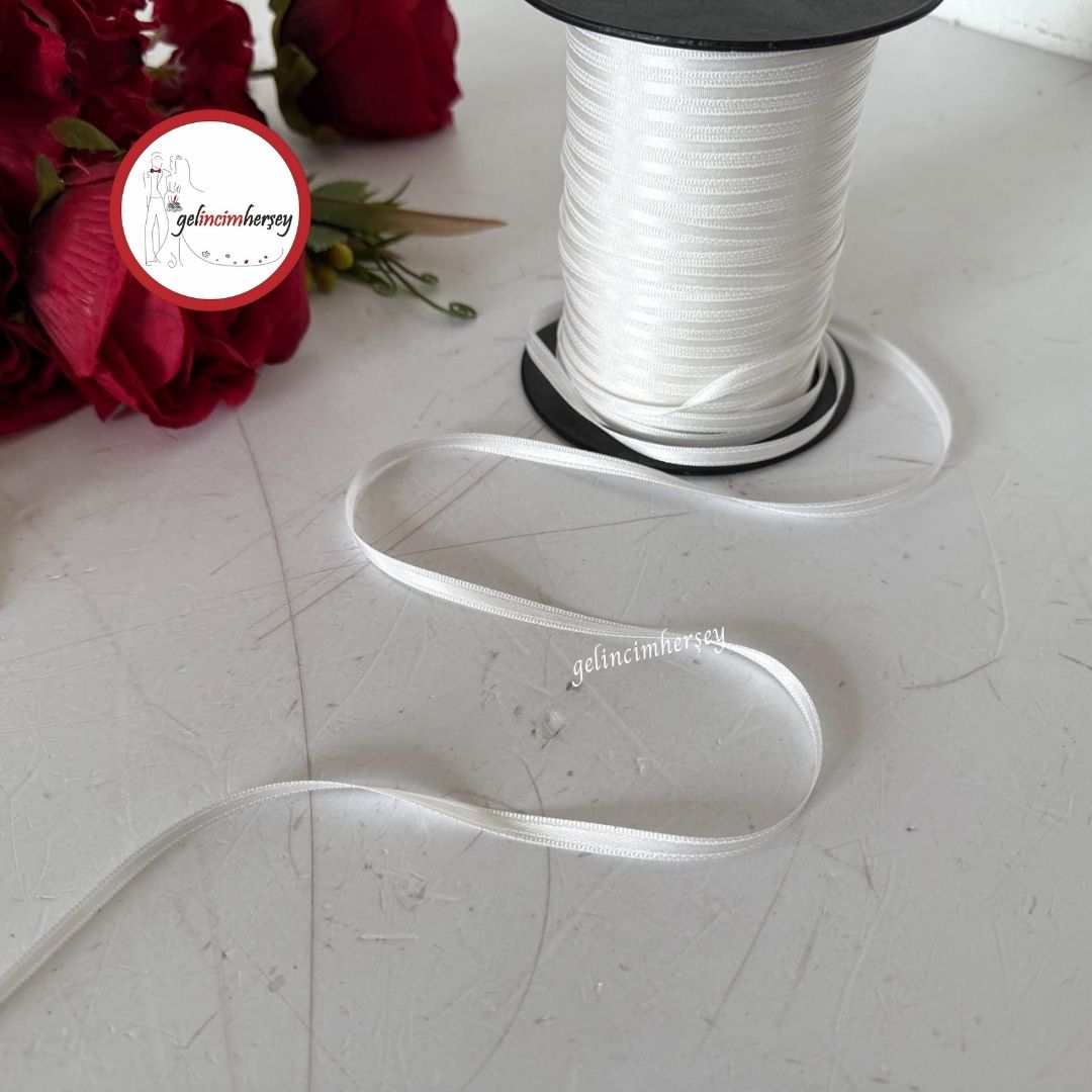 GelincimherşeySatenİnceKurdele6mm5mtBeyaz