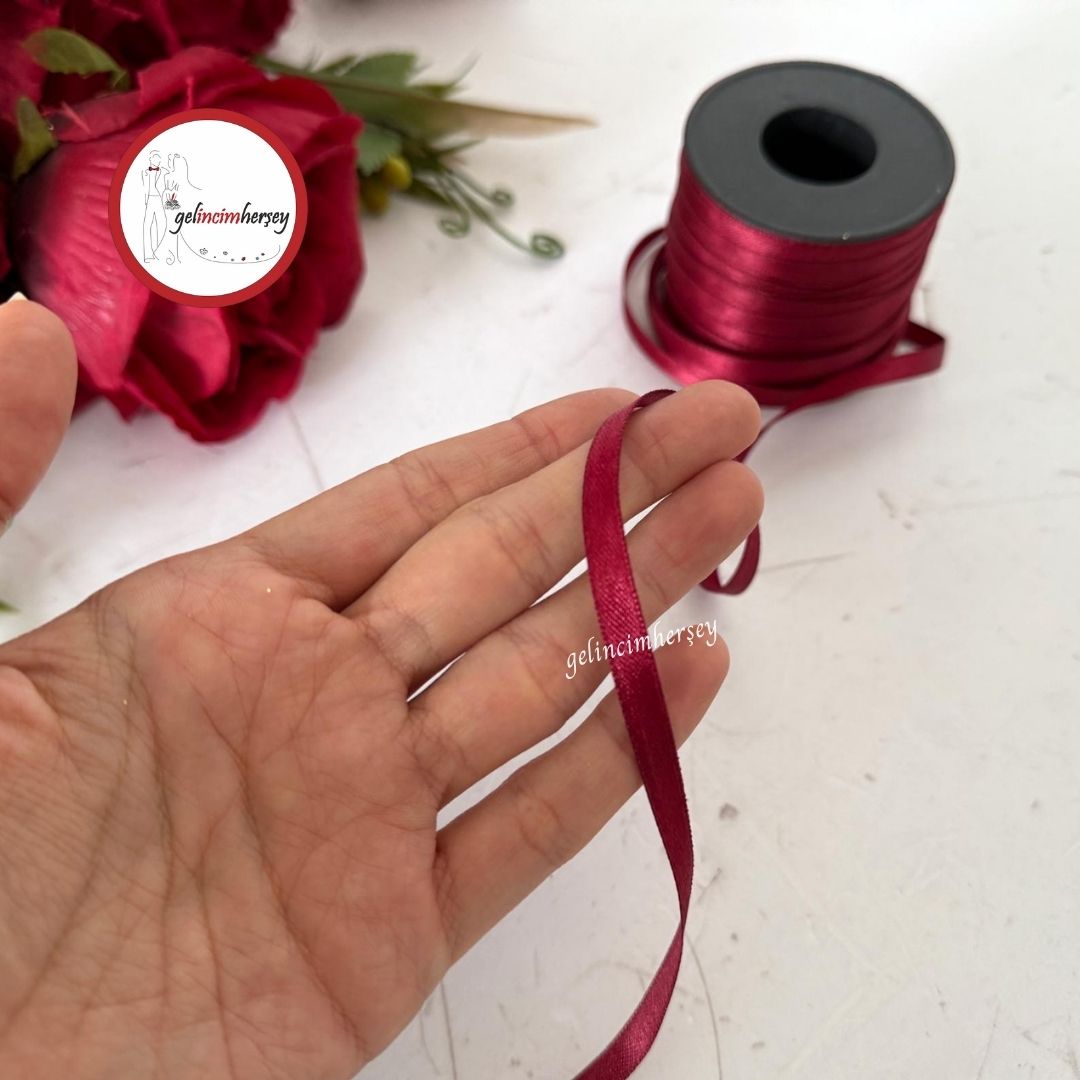GelincimherşeySatenİnceKurdele6mm5mtBordo1
