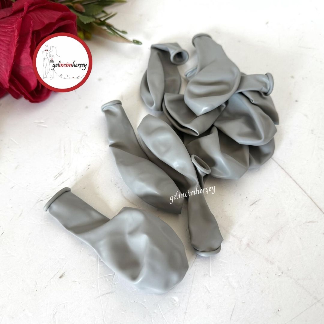 Gelincimherşey10luBalon12inchGri