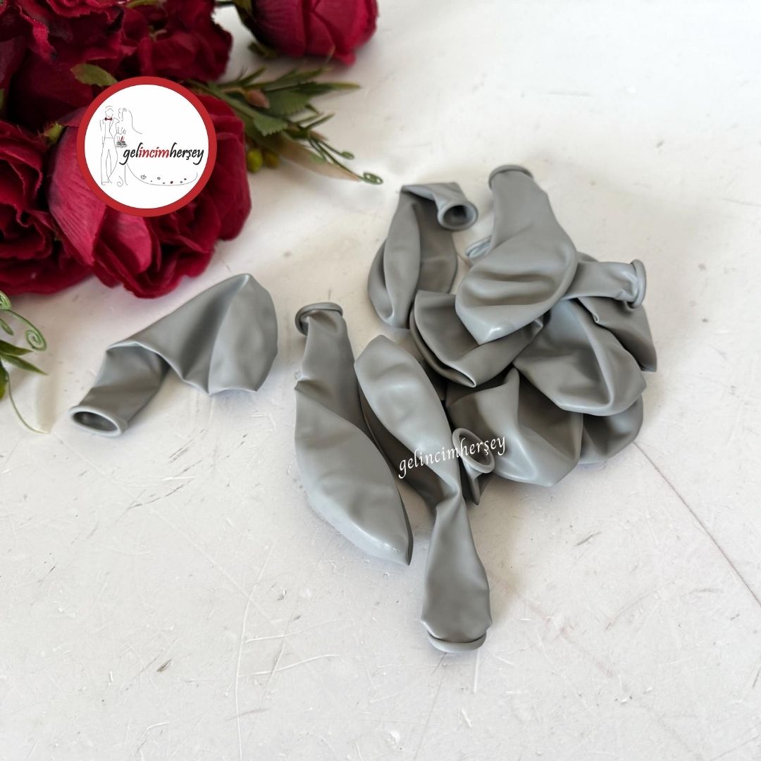 Gelincimherşey10luBalon12inchGri1