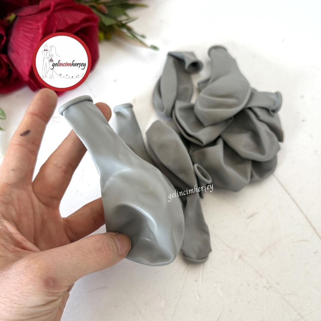 Gelincimherşey10luBalon12inchGri2