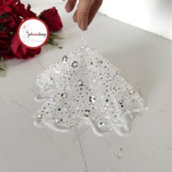 Gelincimherşey Kristal Boncuk İşlemeli Gelin Halay Mendili - BEYAZ