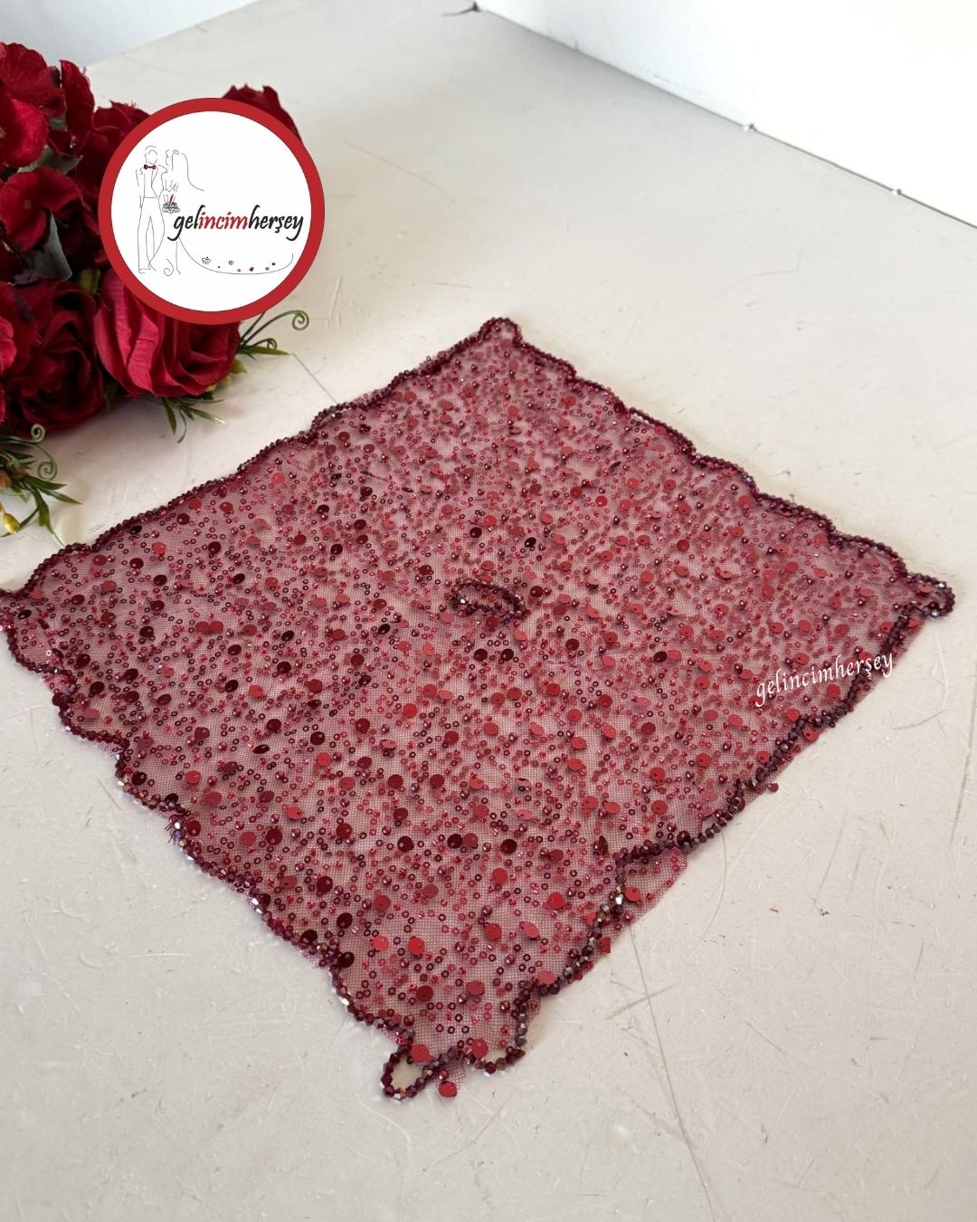 GelincimherşeyKristalBoncukİşlemeliGelinHalayMendiliBordo2