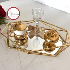 Gelincimherşey Prizma Aynalı Damat Kahvesi Fincan Seti - ALTIN