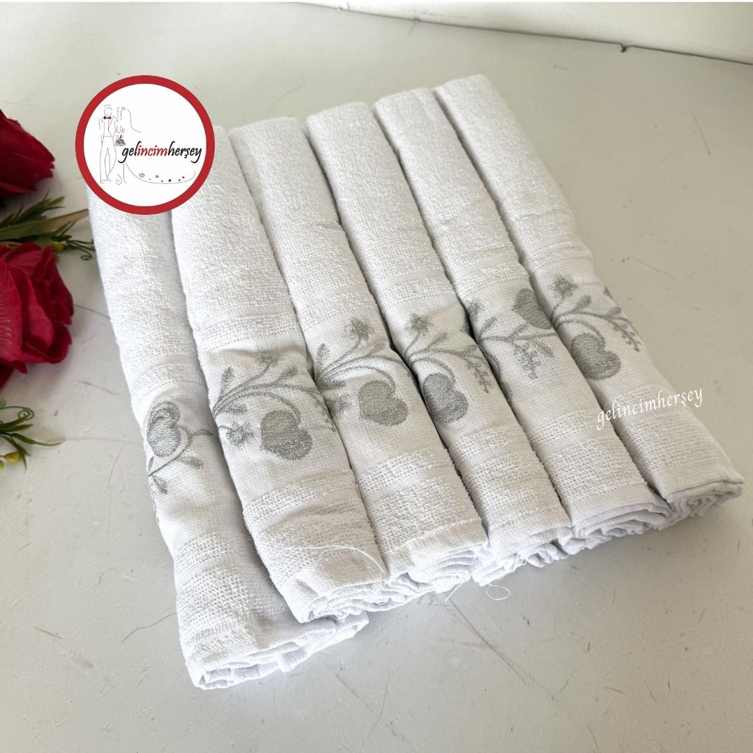 Gelincimherşey12'liNakışİşlemeDüğünArabaKonvoyHavlusuGümüş