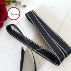 Gelincimherşey 2 cm Simli Saten Kurdele - LACİVERT