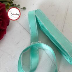 Gelincimherşey 2 cm Simli Saten Kurdele - SU YEŞİLİ