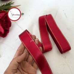 Gelincimherşey 3 cm Simli Saten Kurdele - BORDO