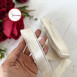 Gelincimherşey 3 cm Simli Saten Kurdele - KREM