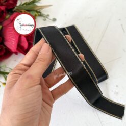 Gelincimherşey 3 cm Simli Saten Kurdele - SİYAH