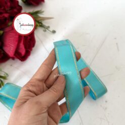 Gelincimherşey 3 cm Simli Saten Kurdele - TURKUAZ