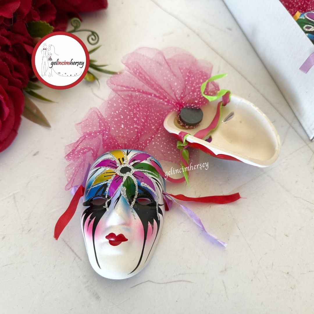 Gelincimherşey40’lıMaskeliYüzFigürlüMagnetliKına Hediyelikleri2