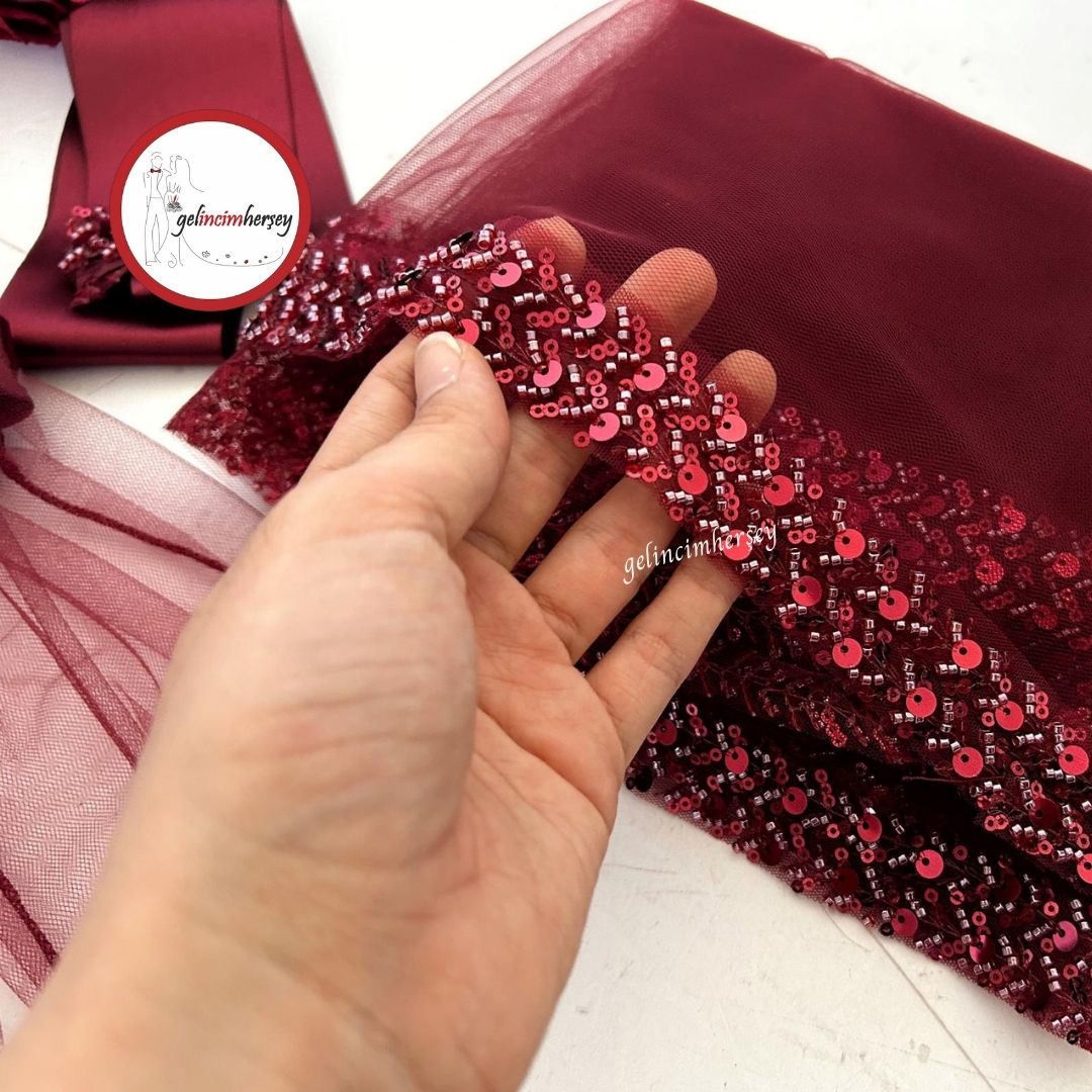 GelincimherşeyBoncukluPayetliSuYoluDuvakSetiBordo1