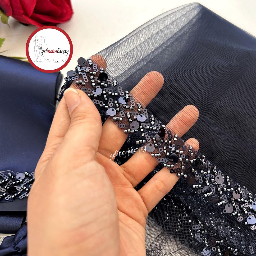 GelincimherşeyBoncukluPayetliSuYoluDuvakSetiLacivert2