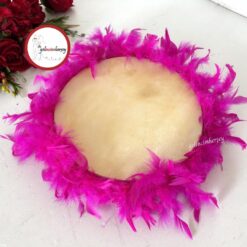 Gelincimherşey Gelin için Tüylü 27 cm Çapında Orjinal Deri Tef - FUŞYA