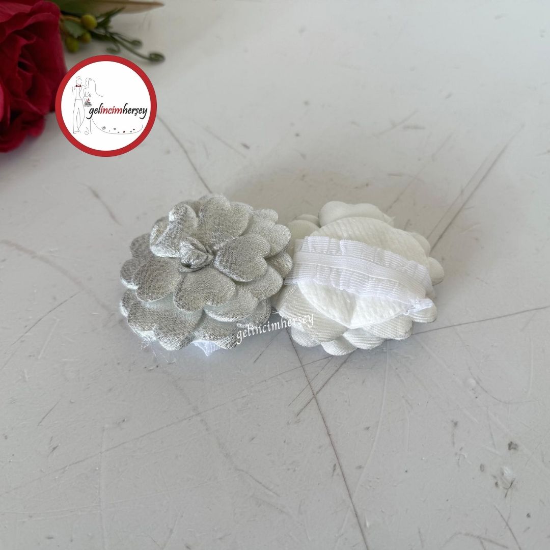 Gelincimherşey2liLastikliGülModelSatenKumaşlıPamukluGelinElGülüGümüş2