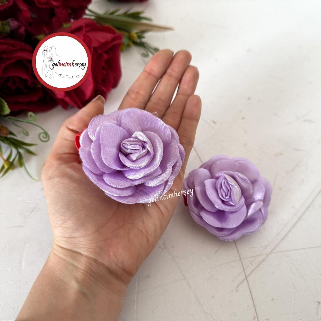 Gelincimherşey2liLastikliGülModelSatenKumaşlıPamukluGelinElGülüLila2