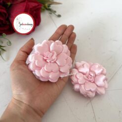 Gelincimherşey 2'li Lastikli Gül Model Saten Kumaşlı Pamuklu Gelin El Gülü - PEMBE
