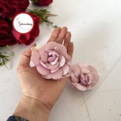 Gelincimherşey 2'li Lastikli Gül Model Saten Kumaşlı Pamuklu Gelin El Gülü - PUDRA