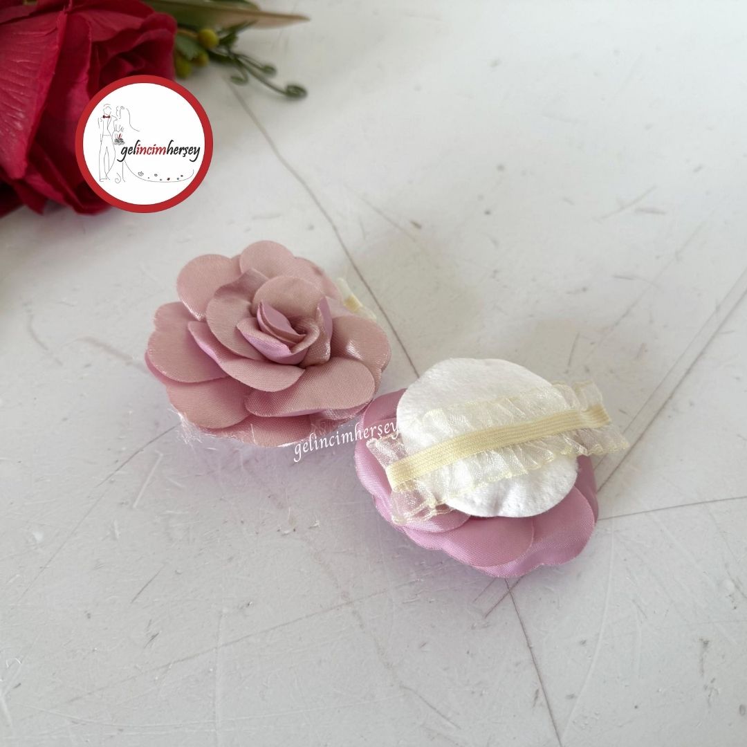 Gelincimherşey2liLastikliGülModelSatenKumaşlıPamukluGelinElGülüPudra2
