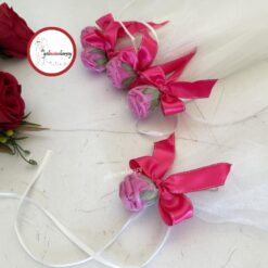 Gelincimherşey 5’li Kurdele Süslü Çiçekli Konvoy Süsü - FUŞYA