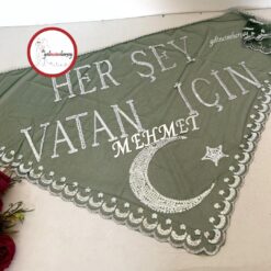 Gelincimherşey İsimli Yeşil "Her Şey Vatan İçin" Yazılı Asker Şalı
