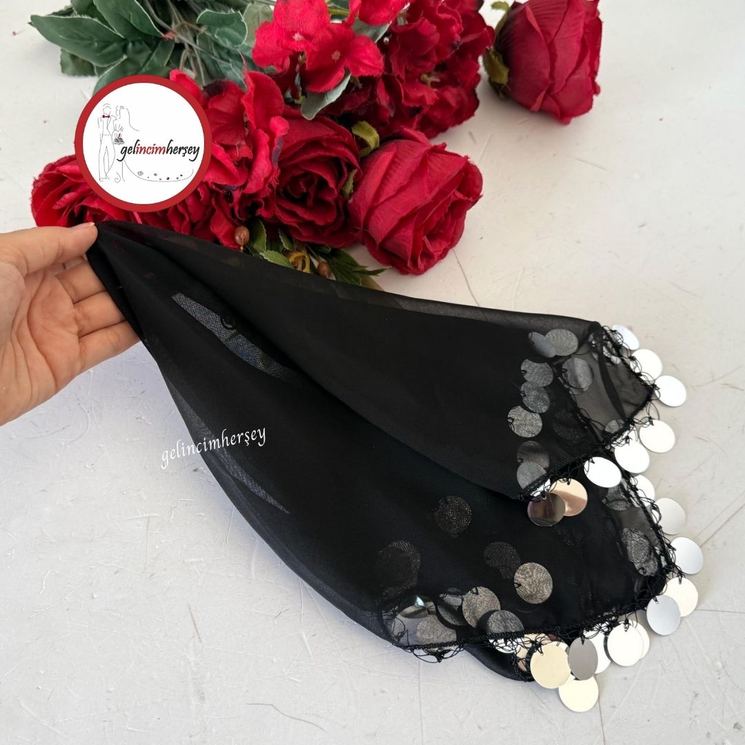 GelincimherşeyBüyükBoyŞifonHalayMendiliSiyah