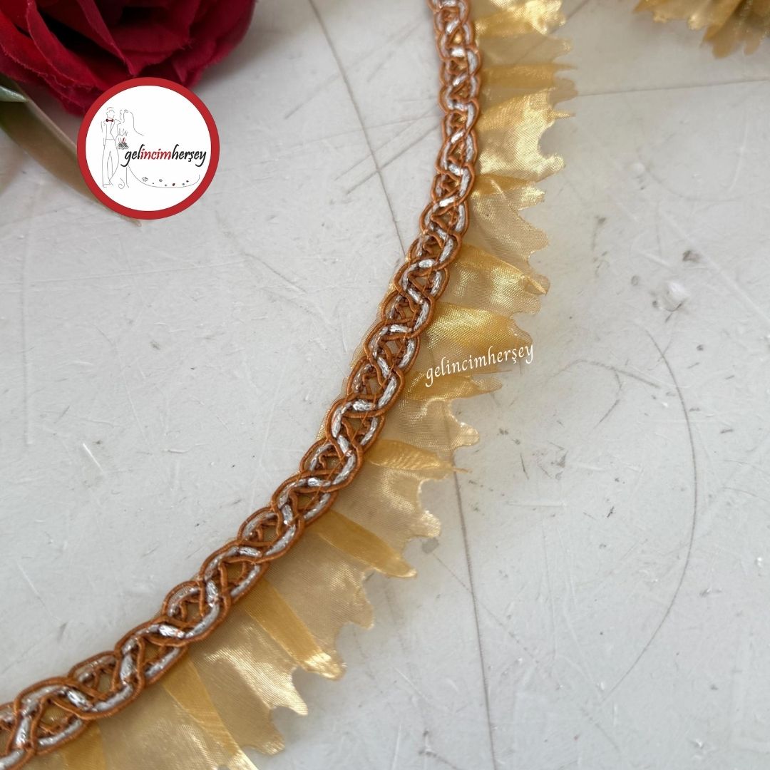 GelincimherşeyDekoratifŞeritTırtıklıFırfırAltın