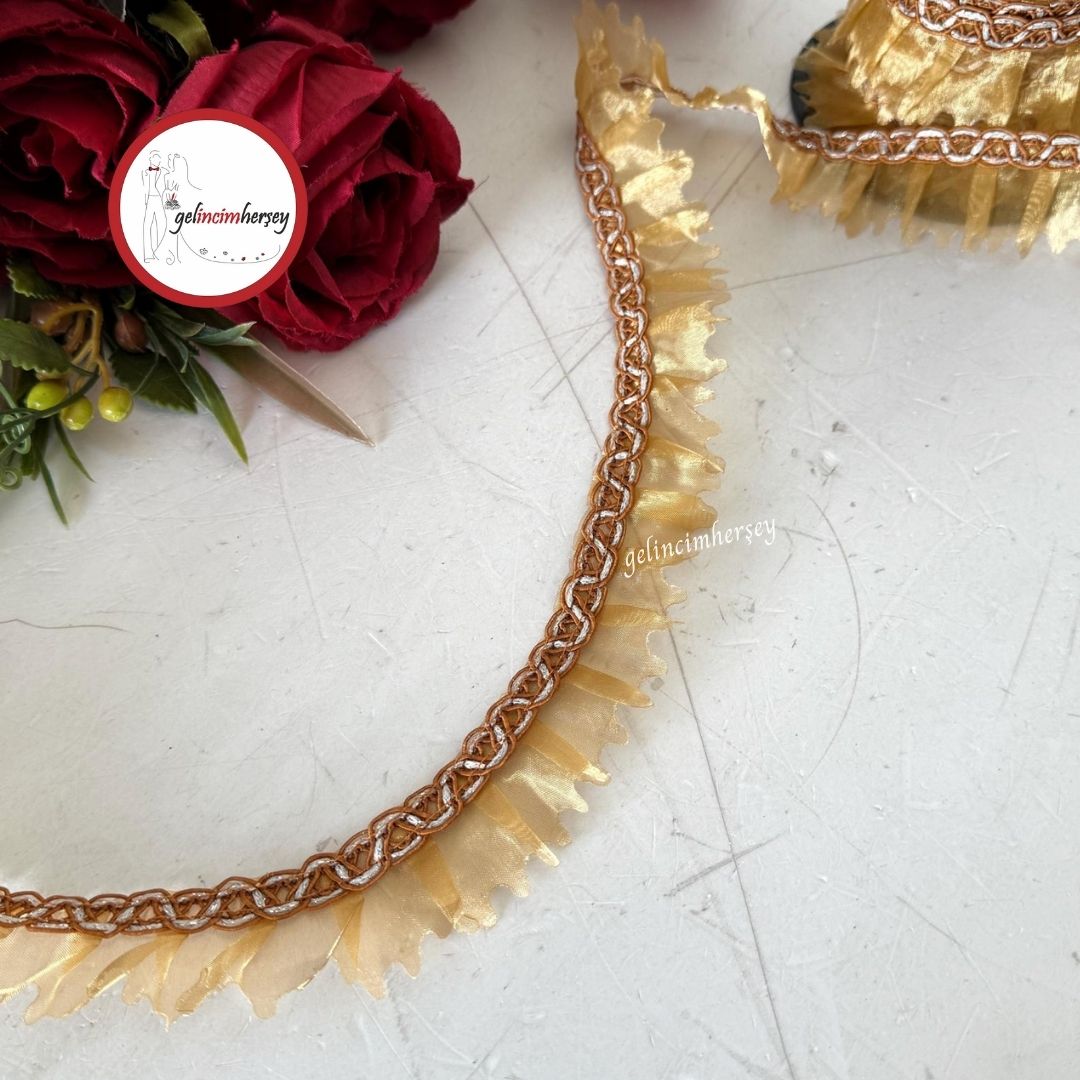 GelincimherşeyDekoratifŞeritTırtıklıFırfırAltın2