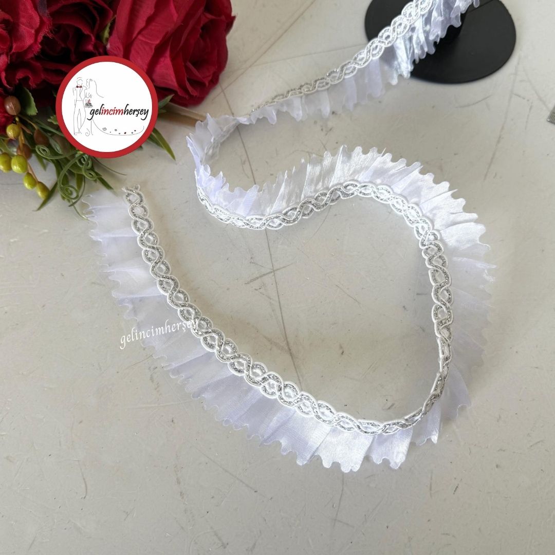 GelincimherşeyDekoratifŞeritTırtıklıFırfırBeyaz2