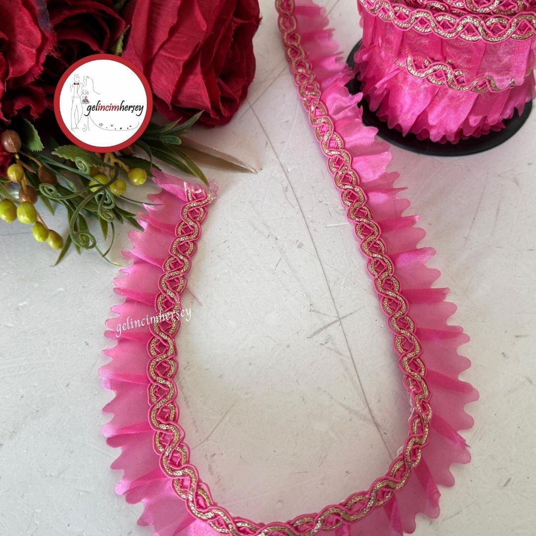 GelincimherşeyDekoratifŞeritTırtıklıFırfırFuşya1