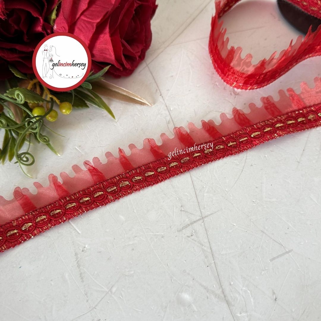 GelincimherşeyDekoratifŞeritTırtıklıFırfırKırmızıGold2