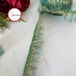 Gelincimherşey Dekoratif Şerit Tırtıklı Fırfır 3.5 cm 5 mt - YEŞİL