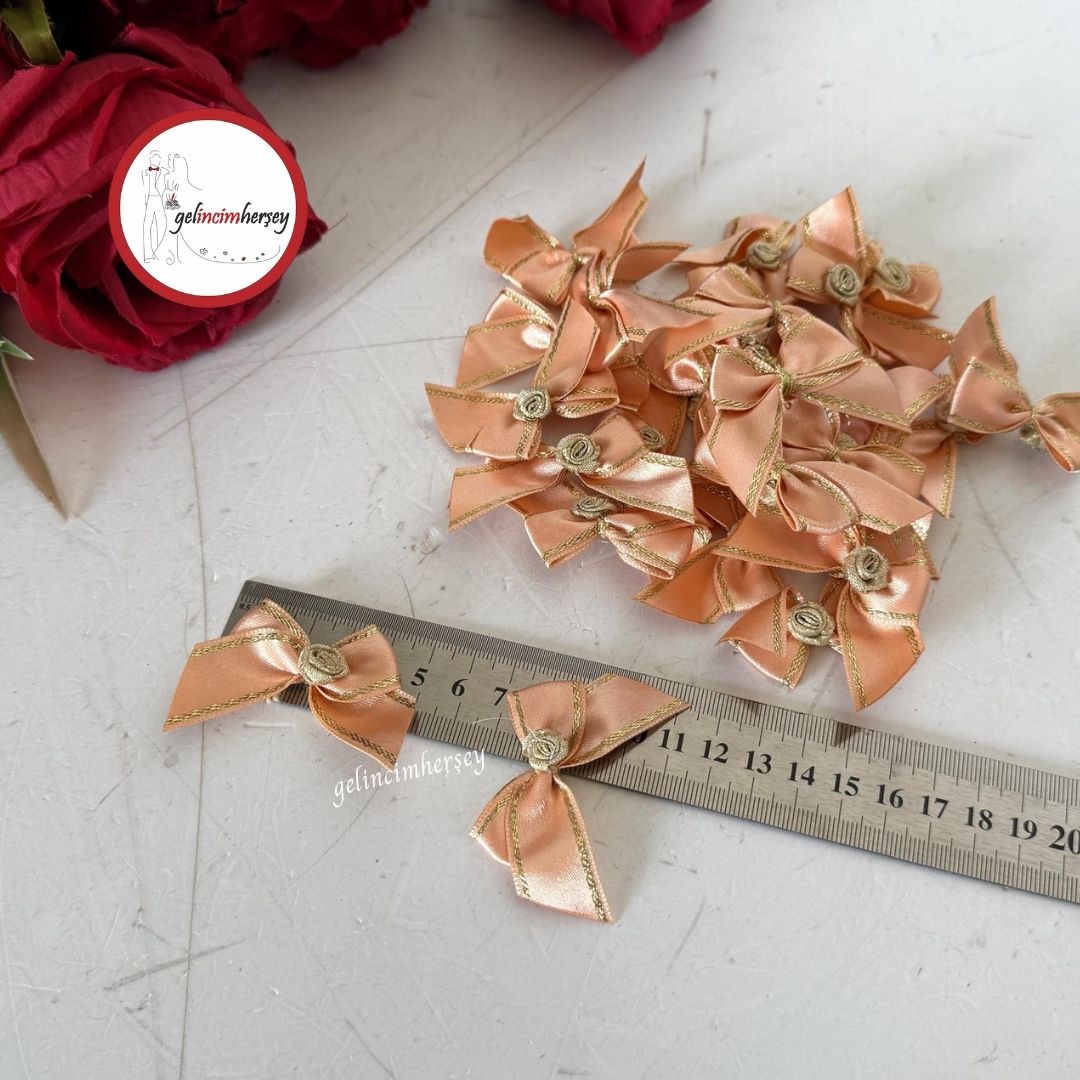 GelincimherşeyGüllüSatenFiyonkKurdele25AdetSomon