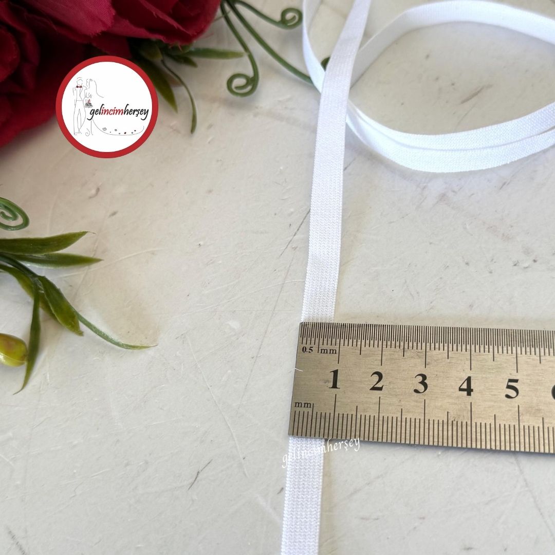 GelincimherşeyİnceBelPaçaBeyazLastik8mm5mt
