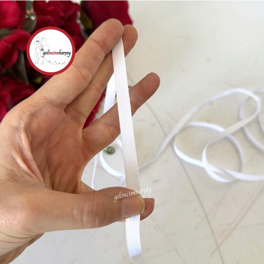 GelincimherşeyİnceBelPaçaBeyazLastik8mm5mt1