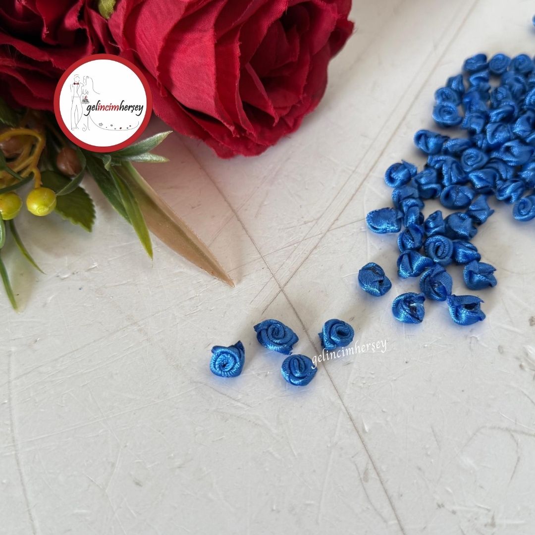 GelincimherşeyKurdeleGül25Adet1cmKoyuMavi1