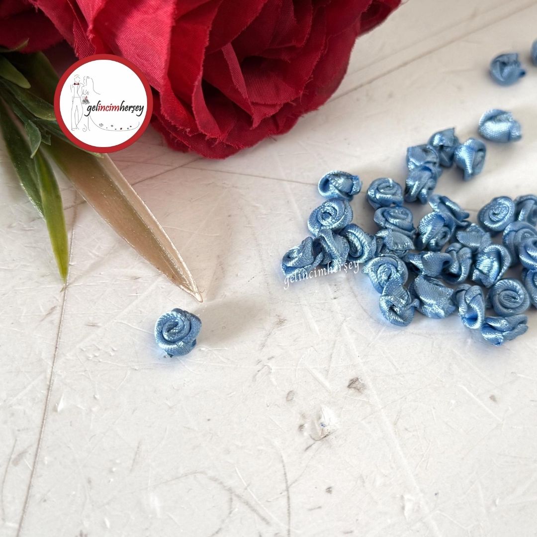 GelincimherşeyKurdeleGül25Adet1cmMavi