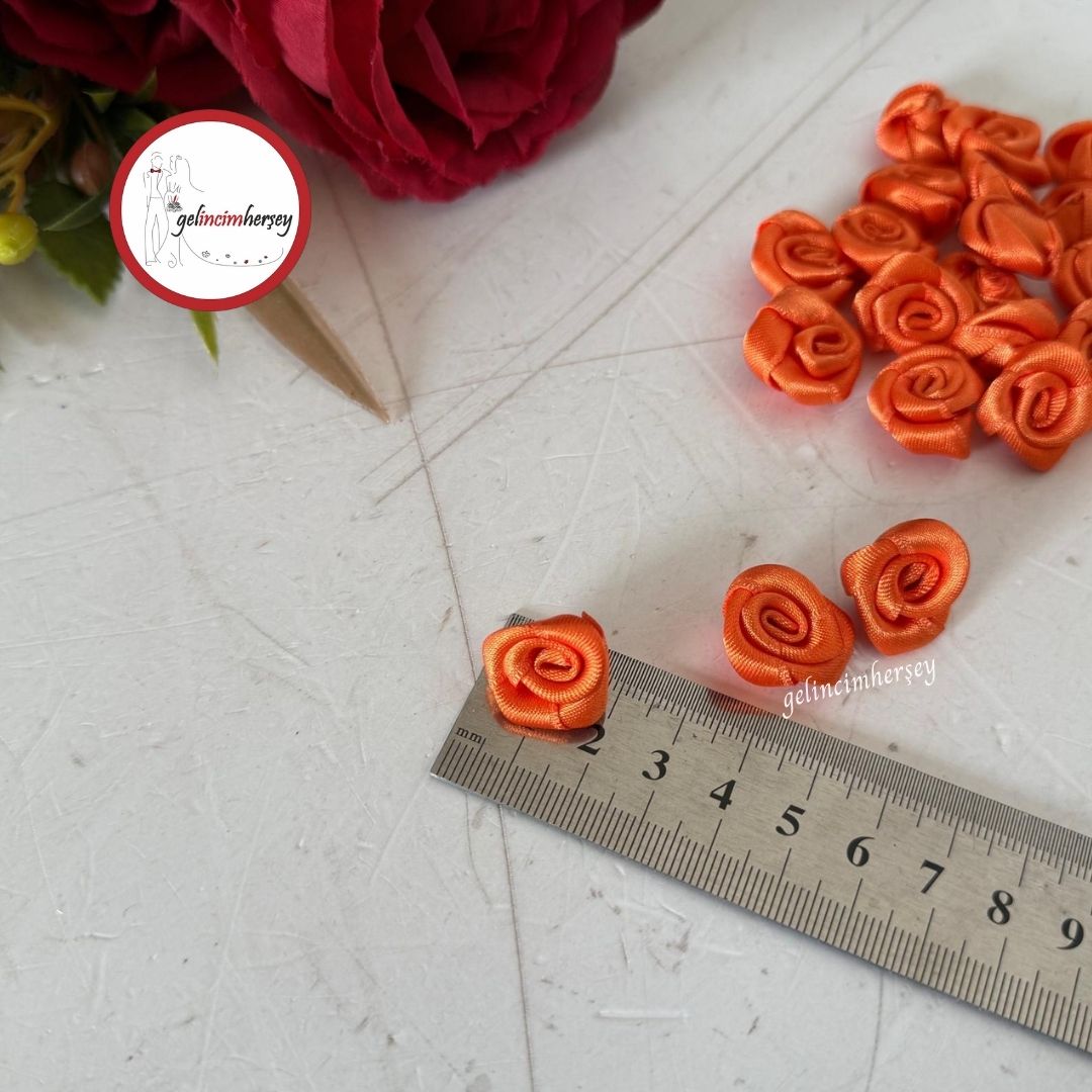 GelincimherşeyKurdeleGül25Adet2cmTuruncu