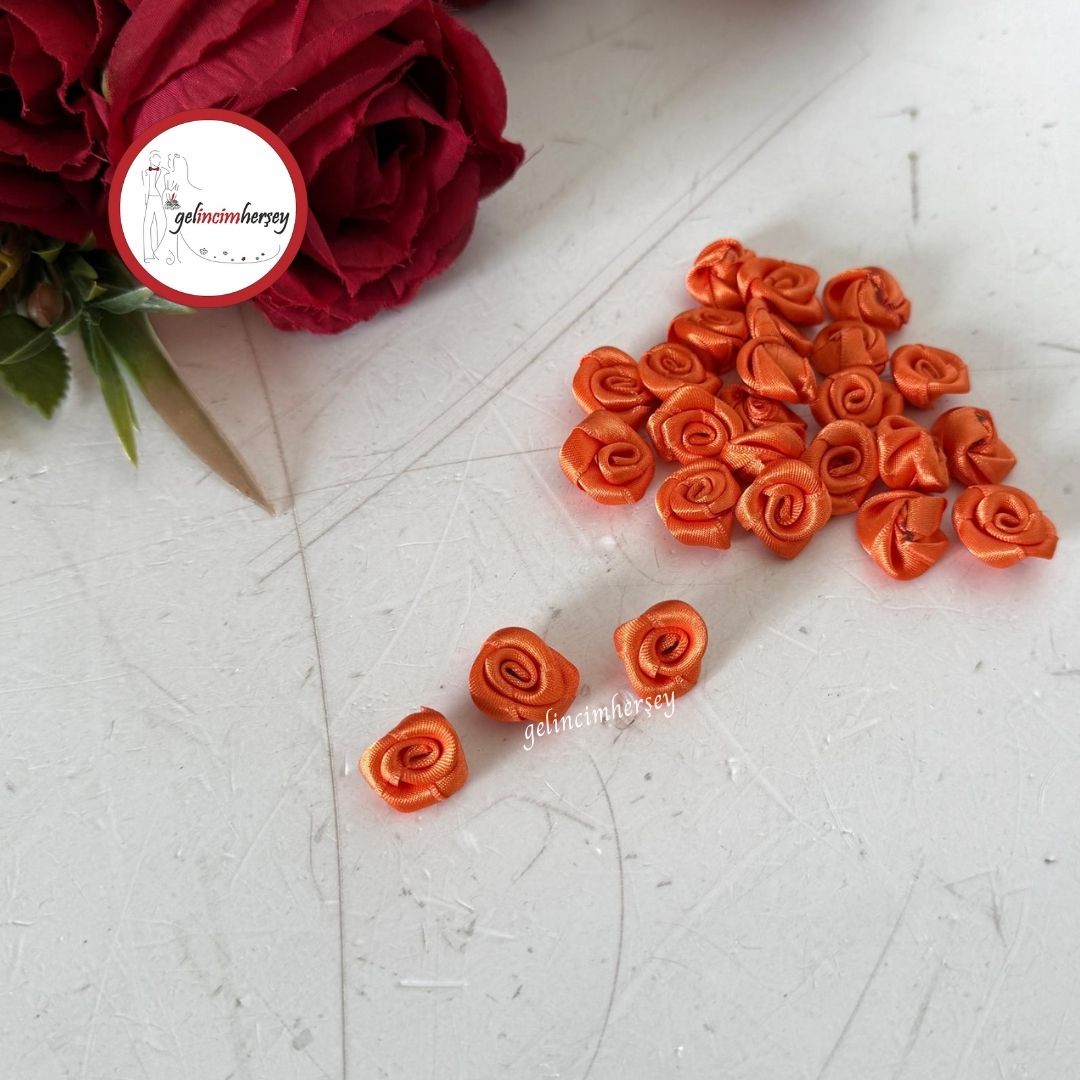 GelincimherşeyKurdeleGül25Adet2cmTuruncu2