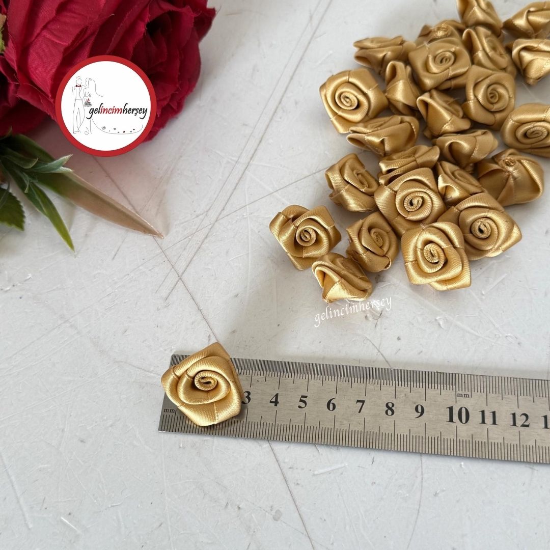GelincimherşeyKurdeleGül25Adet3cmAltın