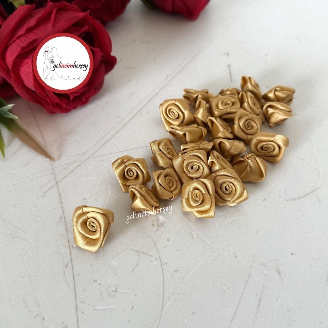 GelincimherşeyKurdeleGül25Adet3cmAltın1