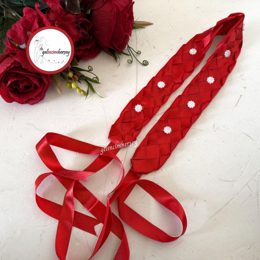 GelincimherşeyÖrgülüİnciliGelinKuşağıÇiçekli