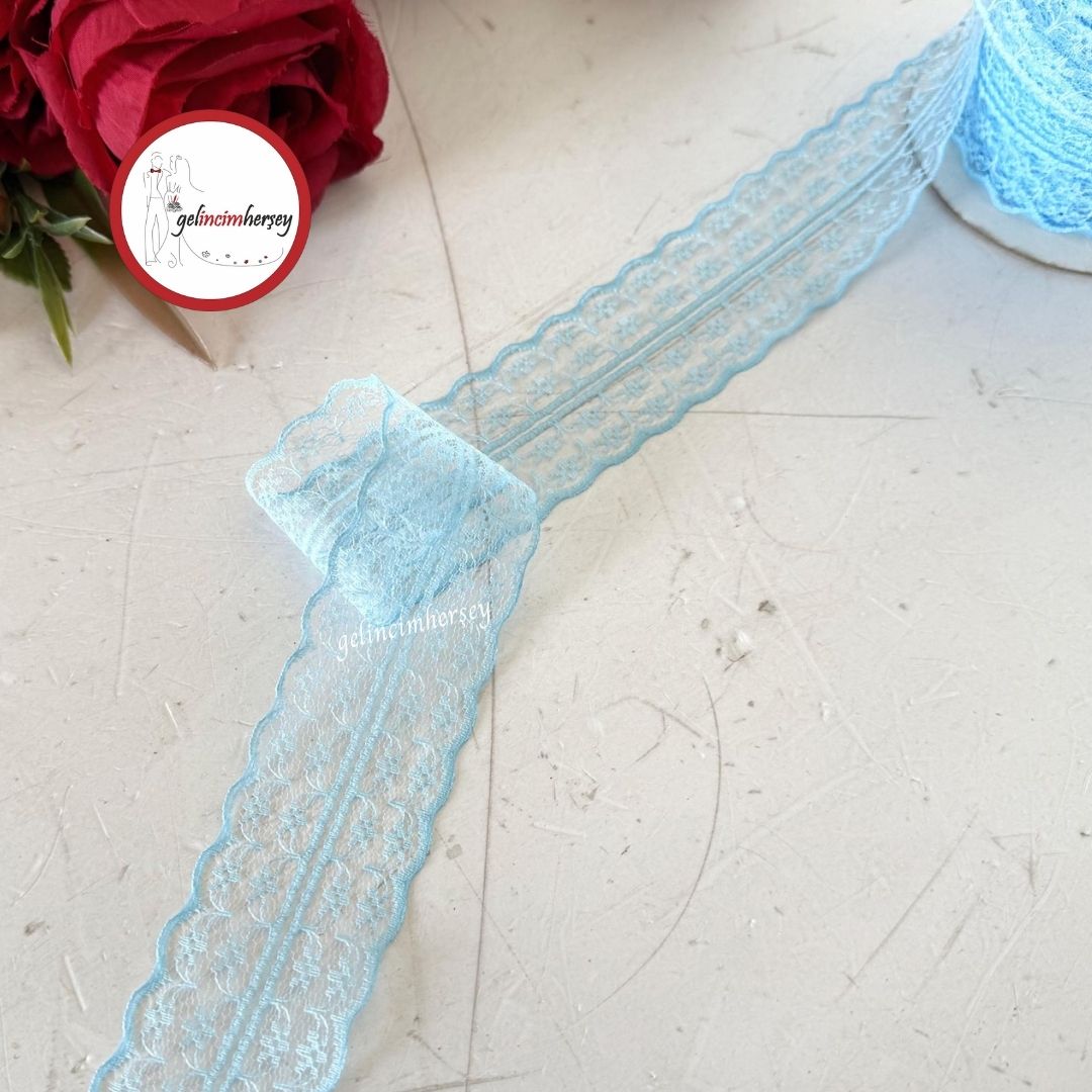 GelincimherşeyPolyesterÇiftSıraDantelMavi2