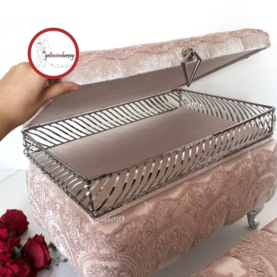 GelincimherşeyPudraFransızDantelli2BölümlüMakyajSandıklıÇeyizSetiNişanSandığı3