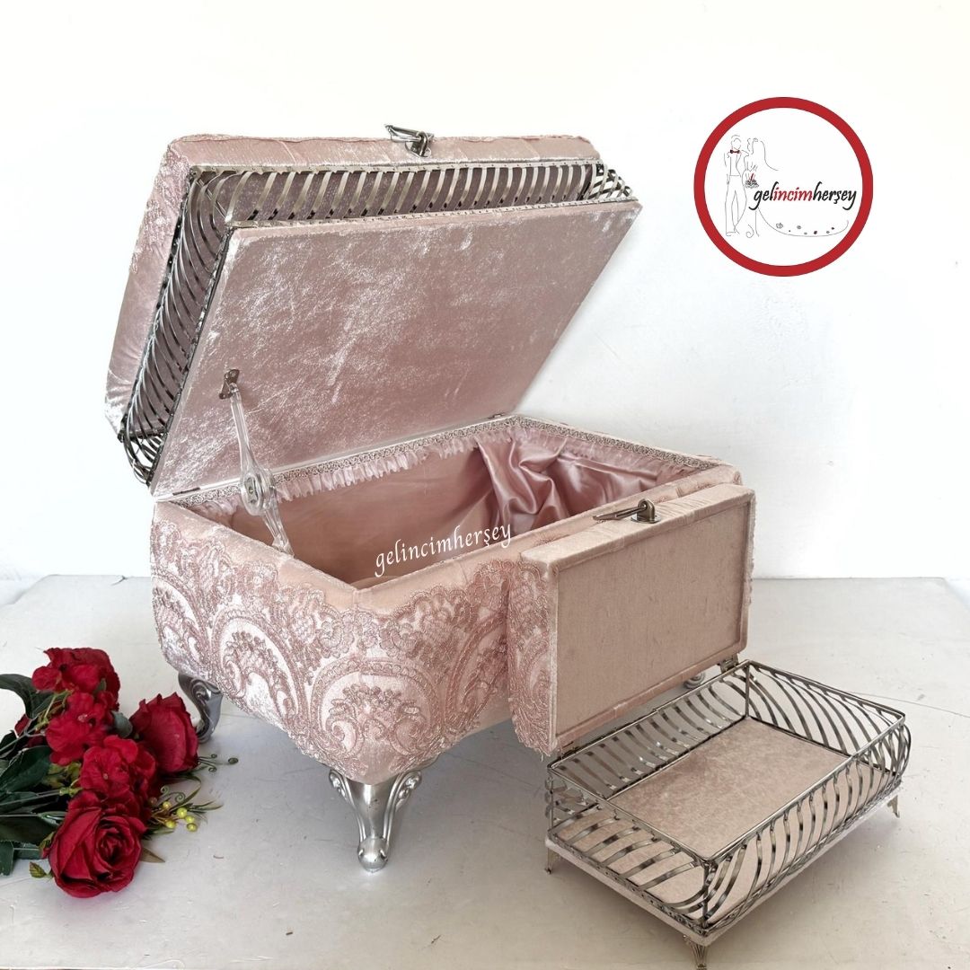 GelincimherşeyPudraFransızDantelli2BölümlüMakyajSandıklıÇeyizSetiNişanSandığı4