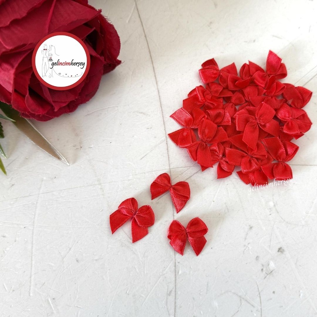 GelincimherşeySatenMinikFiyonkKurdele25AdetKırmızı1