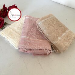 Gelincimherşey 3’lü Çift Dantel Detaylı El Yüz Havlusu