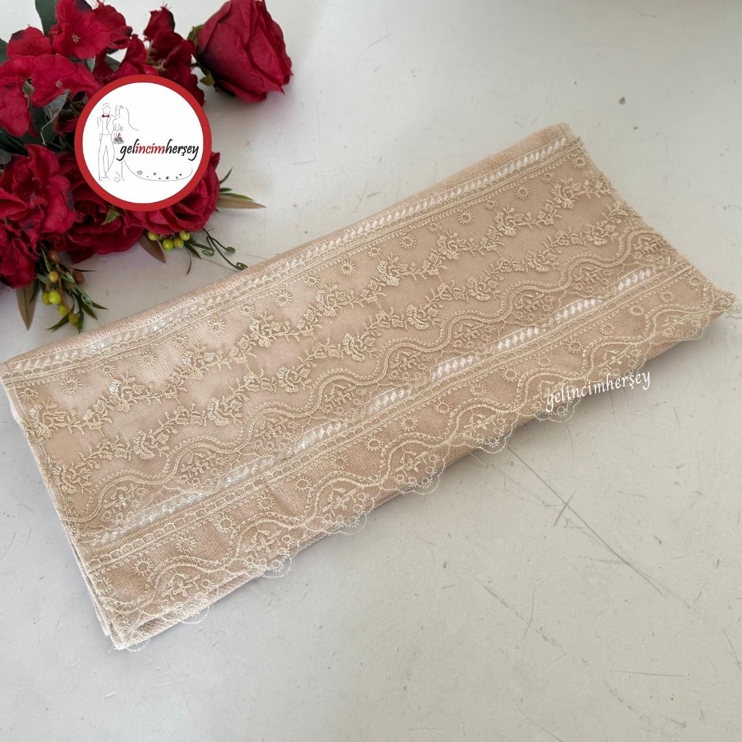 GelincimherşeyÇiftDantelDetaylıElYüzHavlusuBej1