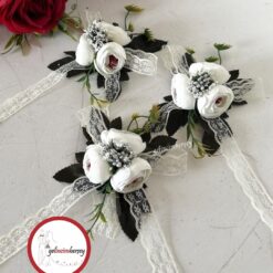 Gelincimherşey Çiçekli 3'lü Bohça Süsü - Beyaz